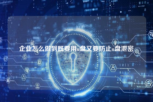 企业怎么做到既要用u盘又要防止u盘泄密